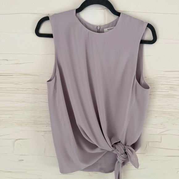 Babaton Tie Hem Hopkins Blouse | Lilac | Size M | Contemporary Chic from Aritzia - Picture 2 of 8